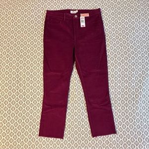 Vineyard Vines Straight Crop Corduroy Pants (Magenta Purple) Women's Size 31